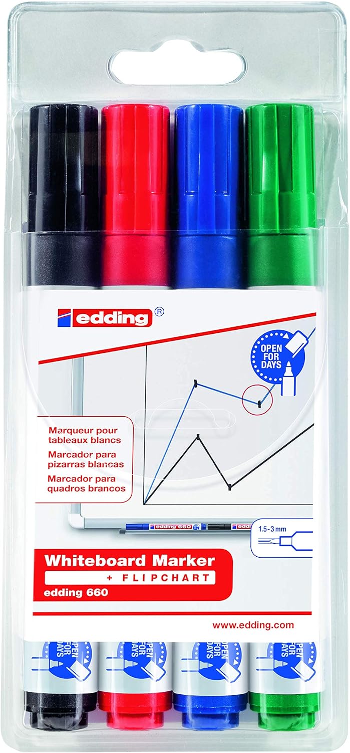 660 Edding blackboard marker - assorted - 4-660-4 (pack of 4) multicolor 4