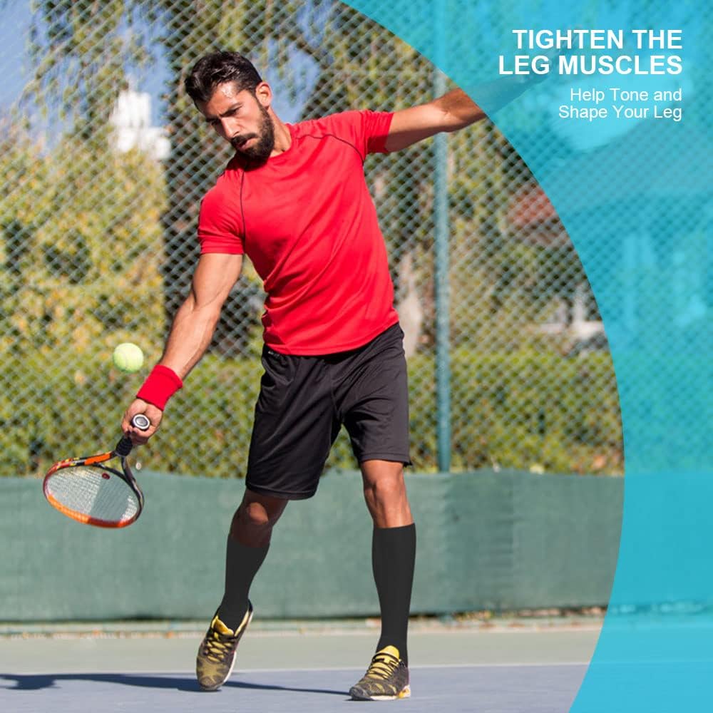 ACWOO Compression Socks for Women and Men, (1/3 /6 Pairs) 15-20 mmHg Graduated Compression Socks, Sports Compression Socks for Sports, Running, Cycling, Pregnancy, Plane Travel SM Black-6 Pairs