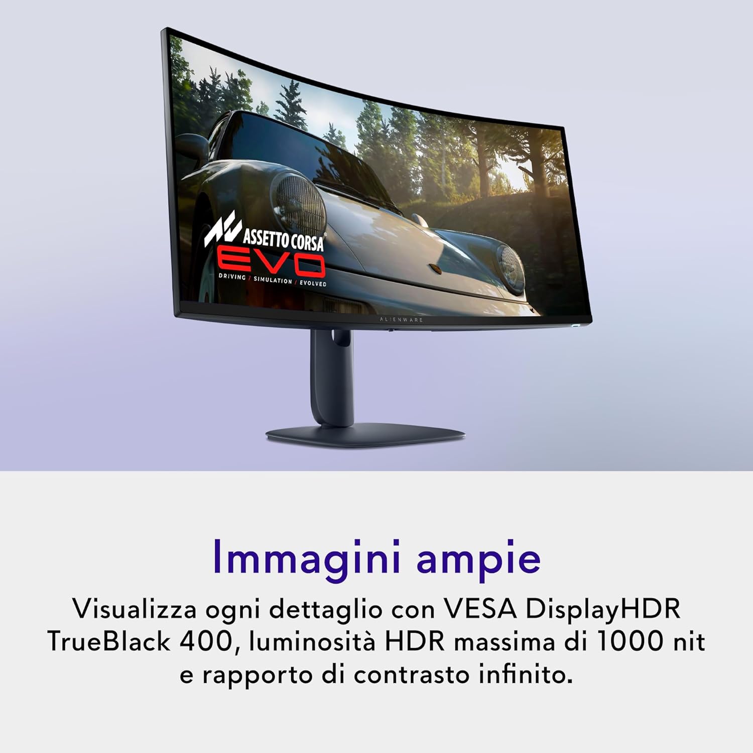 Alienware 34 Gaming Monitor - AW3425DW, WQHD (3440x1440), 21:9 1800R Curved, 240Hz, QD OLED, 0.03ms, NVIDIA G-SYNC Compatible, AMD FreeSync Premium Pro, HDR True Black 400, USB-C, 3 Year Warranty