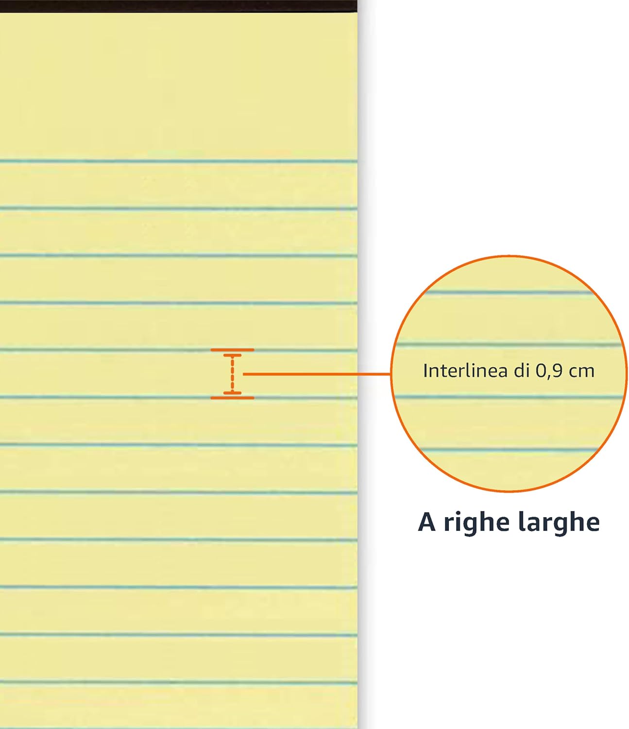 Amazon Basics Legal/Wide Ruled, 8.5 by 11.75 Inches, 50 Sheets, Pack of 12, Canary, Letter Canary 21.6 cm by 29.8 cm (Pack of 12) Ruled Single