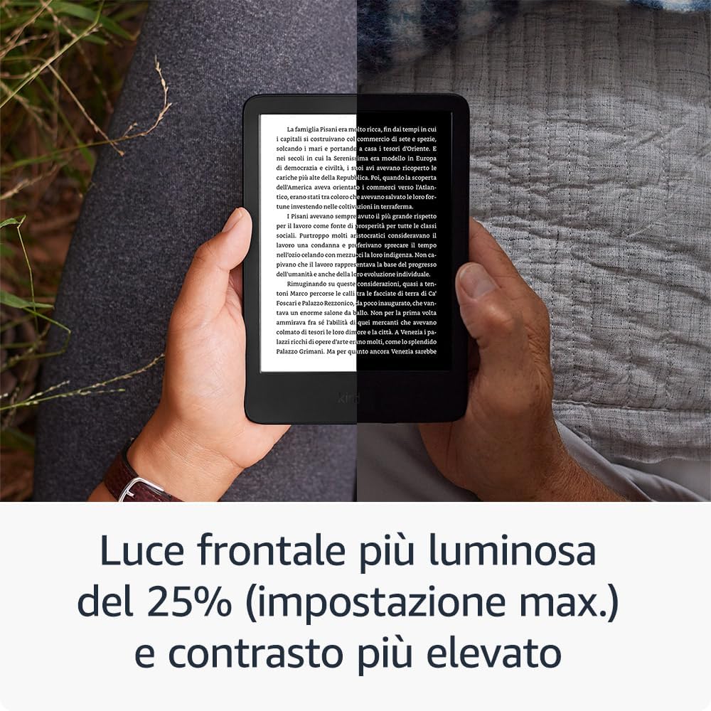 Amazon Kindle (Latest model) - The lightest and most compact, with anti-glare screen, faster page turning, adjustable front lighting - 16 GB - With advertising - Matcha Green Matcha Green With advertising