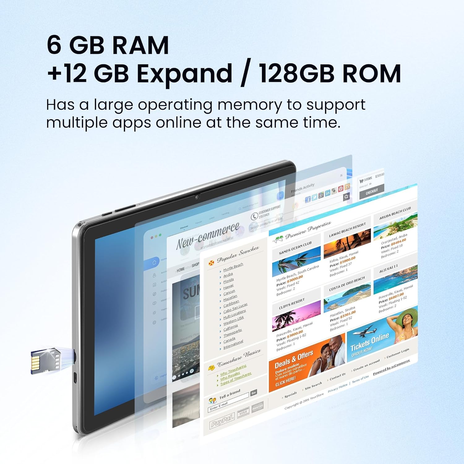 Android Tablet, 10.1 Zoll Android 15 Tablets 18GB(6+12) RAM 128GB ROM 1TB Expand, 1280x800 IPS HD Touchscreen, 6000mAh Battery, Bluetooth, Dual Camera, GMS, WiFi