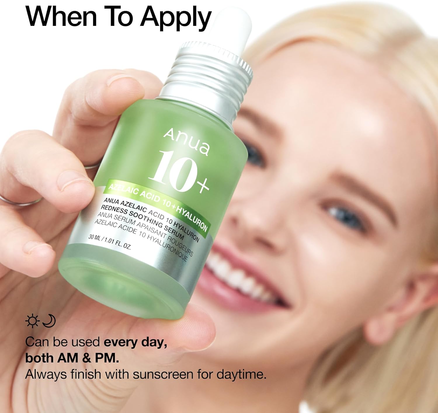 ANUA Soothing Anti-Redness Serum with Azelaic Acid 10 Hyaluronic Acid, Facial Serum for Sensitive Skin (30 Ml/1.01 Fl Oz)