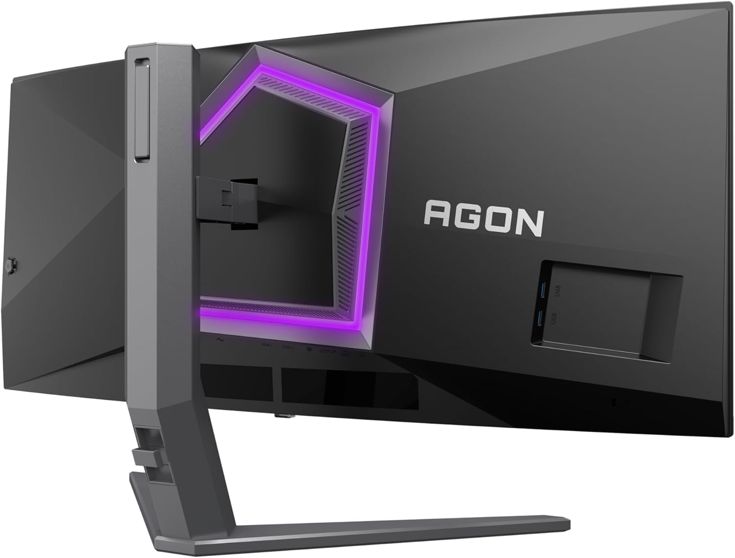 AOC Agon PRO AG346UCDAM - 34 inch WQHD OLED Curved Gaming Monitor, 175 Hz, 0.03 ms, FreeSync Premium Pro, comp. G-Sync, HDR400 3440x1440, 2x HDMI, DisplayPort, Black USB Hub, QD-OLED 34" WQHD QD - OLED 175Hz FreeSync Premium Pro Amazon Exclusive
