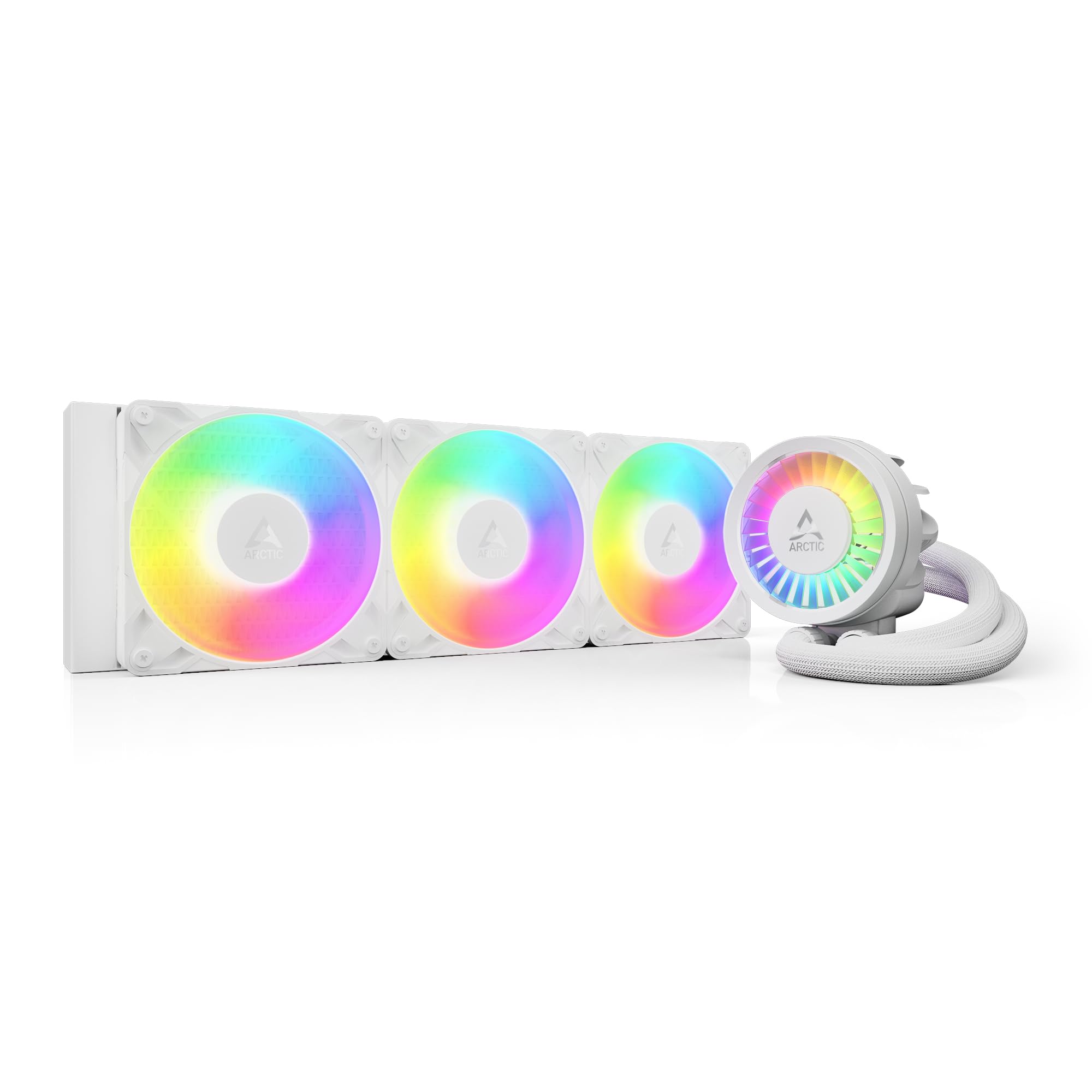 ARCTIC Liquid Freezer III Pro 360 A-RGB (white) - AIO CPU Heatsink, 3 x 120 mm Liquid Cooling, 38 mm Radiator, PWM Pump, VRM Fan, AM5/AM4, Intel LGA1851/1700 Contact Frame - Liquid Freezer III Pro 360 A-RGB white