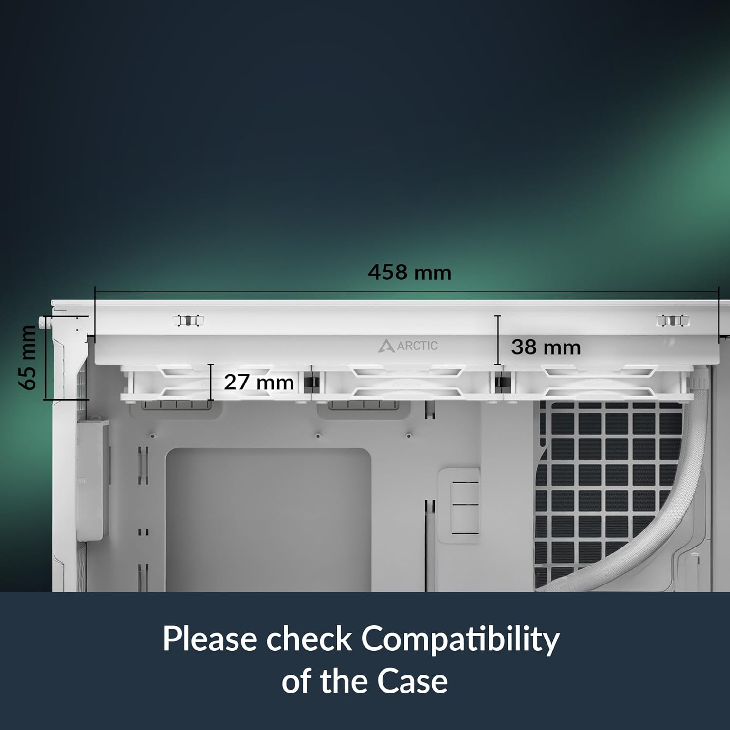 ARCTIC Liquid Freezer III Pro 420 A-RGB (White) - AIO CPU Heatsink, 3 x 140 mm Liquid Cooling, 38 mm Radiator, PWM Pump, VRM Fan, AM5/AM4, Intel LGA1851/1700 Contact Frame - White