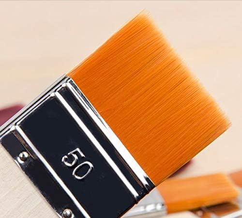 Art Brush Gouache Oil Paint Brush Set Acrylic Nylon Bristle Oil Painting Professional Wall Brush Set 3 Piece Yellow