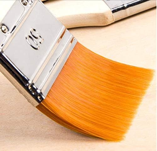 Art Brush Gouache Oil Paint Brush Set Acrylic Nylon Bristle Oil Painting Professional Wall Brush Set 3 Piece Yellow