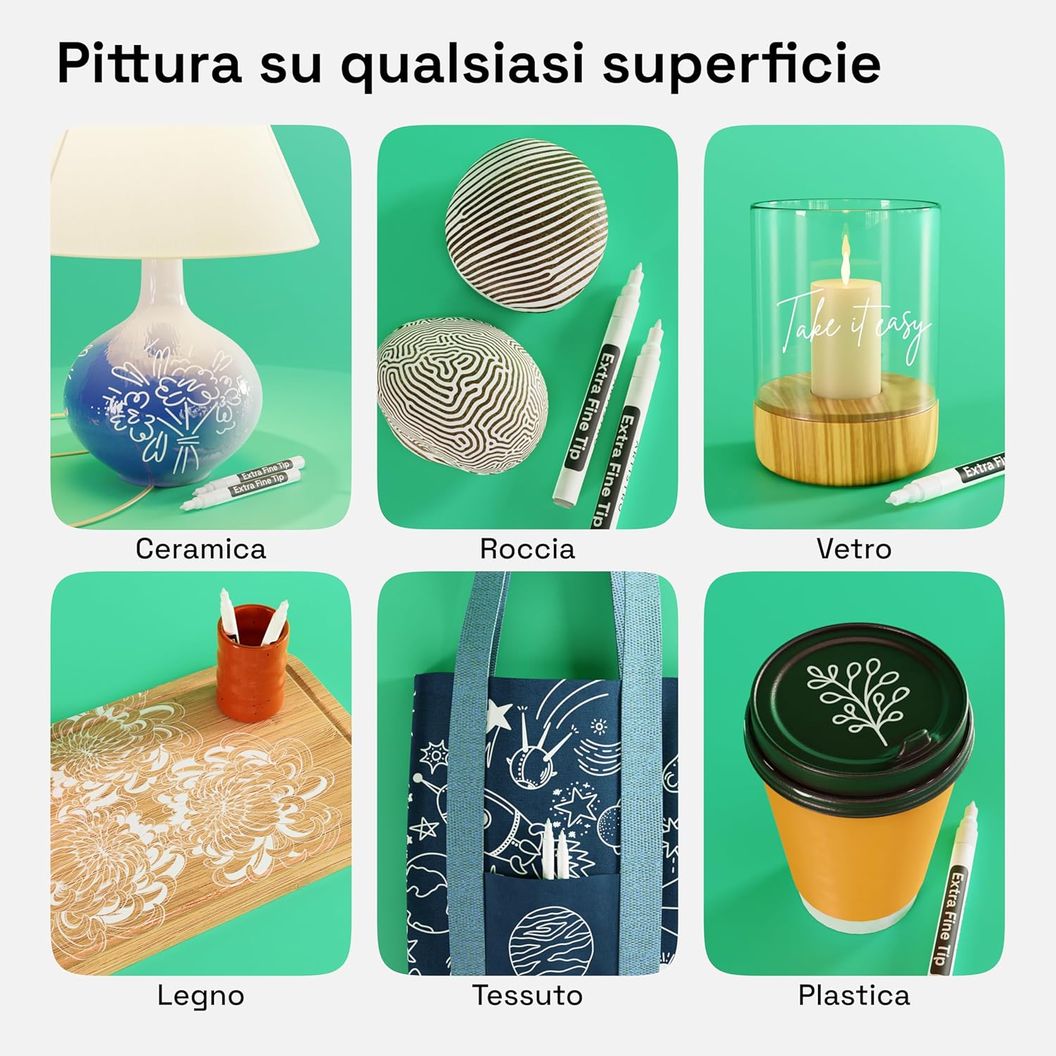 Artistro 2 White Acrylic Paint Pens for Rock Painting Ceramic Wood Glass Tire Plastic - 0.7mm Extra Fine Tip Paint Markers Ideal for Labeling DIY Crafts Art Projects 2 White Extra-Fine