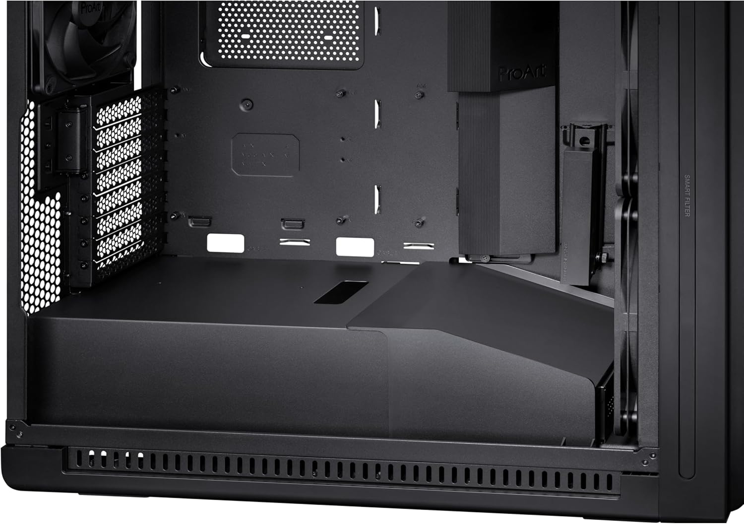 ASUS ProArt PA602 E-ATX PC Case 420mm Radiator Support, Dual 200mm Built-in Fans, Front Panel IR dust Indicator, Power Lock Latch, Tool-Less PCIe mounting & GPU Holder, 20Gbps USB-C Front I/O ProArt PA602|Black E-ATX