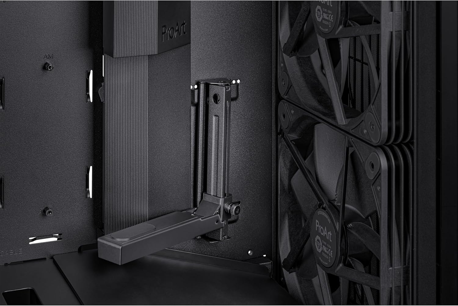 ASUS ProArt PA602 E-ATX PC Case 420mm Radiator Support, Dual 200mm Built-in Fans, Front Panel IR dust Indicator, Power Lock Latch, Tool-Less PCIe mounting & GPU Holder, 20Gbps USB-C Front I/O ProArt PA602|Black E-ATX