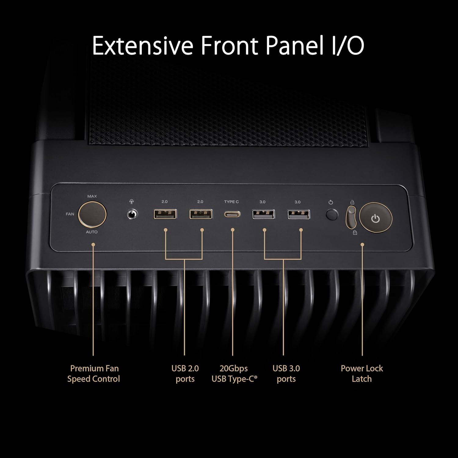 ASUS ProArt PA602 E-ATX PC Case 420mm Radiator Support, Dual 200mm Built-in Fans, Front Panel IR dust Indicator, Power Lock Latch, Tool-Less PCIe mounting & GPU Holder, 20Gbps USB-C Front I/O ProArt PA602|Black E-ATX