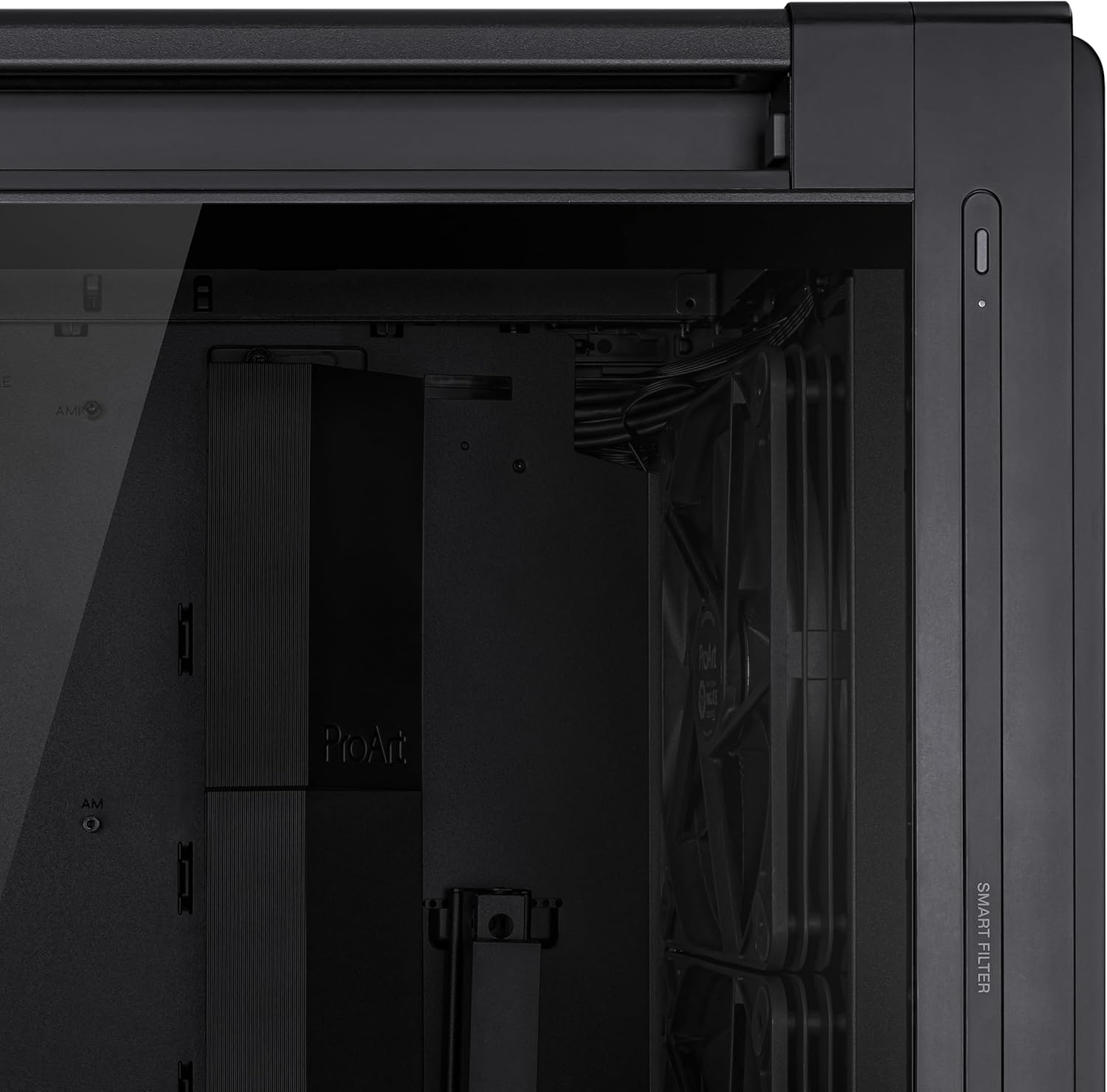 ASUS ProArt PA602 E-ATX PC Case 420mm Radiator Support, Dual 200mm Built-in Fans, Front Panel IR dust Indicator, Power Lock Latch, Tool-Less PCIe mounting & GPU Holder, 20Gbps USB-C Front I/O ProArt PA602|Black E-ATX