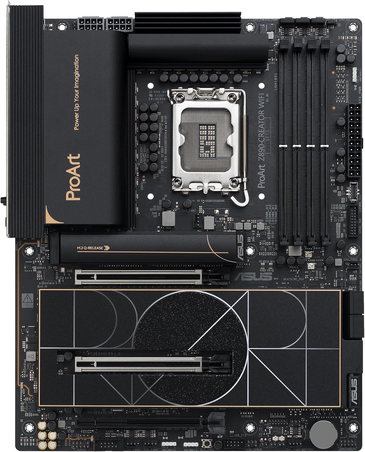 ASUS ProArt Z890-CREATOR WIFI Z890 LGA 1851 ATX Motherboard, Intel® Core™ Ultra Processor Series 2 Ready, 16+2+1+2 stages, PCIe® 5.0, DDR5, Thunderbolt™ 5 Type-C®, 10+2.5 Gb LAN, WiFi 7, 5x M.2, AI OC Z890-Creator|Core Ultra|M.2 x5|WiFi 7