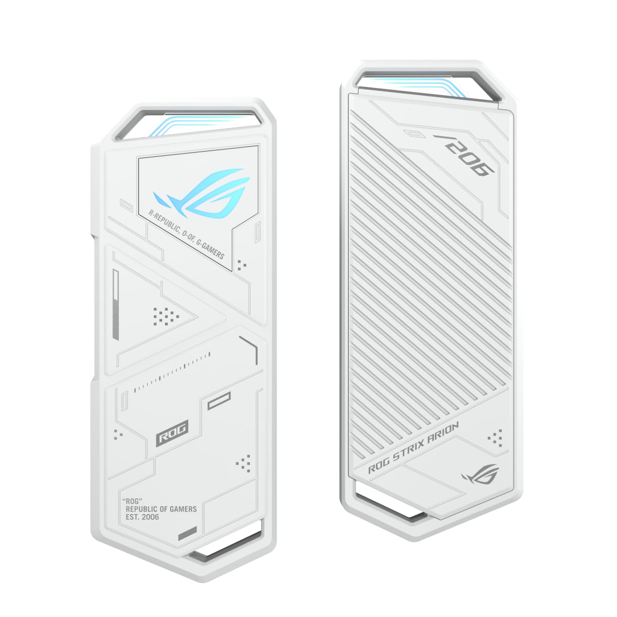 ASUS ROG Strix Arion - SSD Enclosure, USB-C 3.2 Gen 2, Speed up to 10Gbps, M.2 PCIe NVM Express Support, Aluminum Alloy Shell, Easy Installation without a Screwdriver, Aura Sync, White ROG Strix Arion White