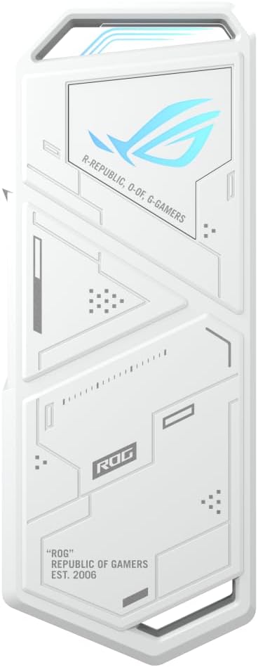 ASUS ROG Strix Arion - SSD Enclosure, USB-C 3.2 Gen 2, Speed up to 10Gbps, M.2 PCIe NVM Express Support, Aluminum Alloy Shell, Easy Installation without a Screwdriver, Aura Sync, White ROG Strix Arion White