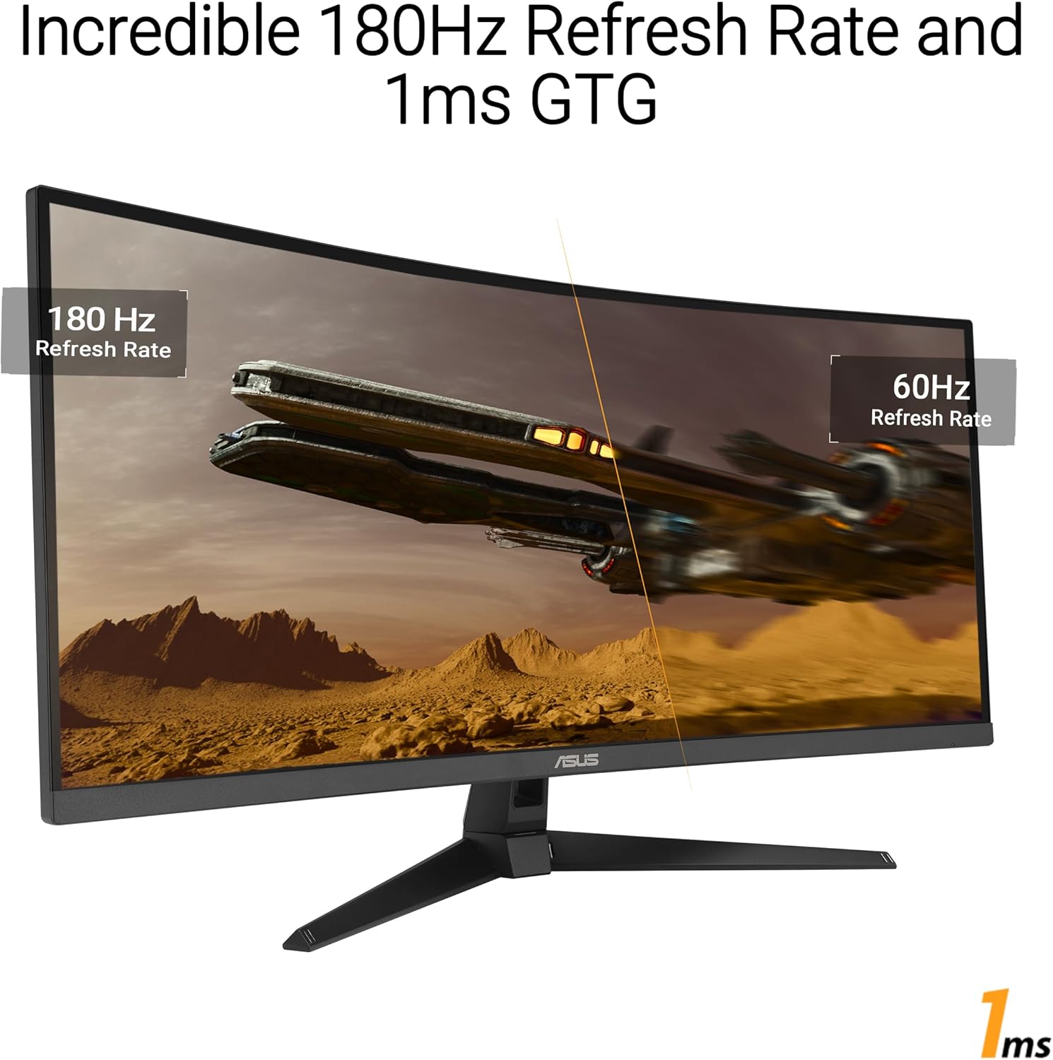 ASUS TUF Gaming 34” Ultra-Wide Curved Monitor (VG34VQ3B) – 21:9 QHD (3440x1440), 180Hz, 1ms, Extreme Low Motion Blur Sync, FreeSync Premium, Speaker, 90% DCI-P3, DisplayWidget Center, 3 yr Warranty 34" Curved UWQHD 21:9 180Hz