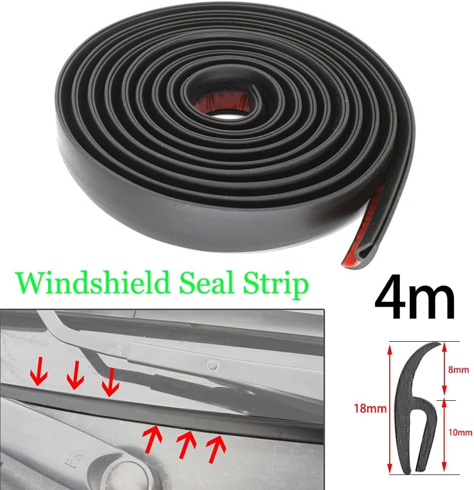 AUTOXBERT 4M/13Ft Car Weather Stripping H Type Rubber Sealing Strip Trim Cover Automotive Front Windshield Sealing Strip Trim for Car Front Rear Windshield Sunroof Weatherstrip 4M H-Type