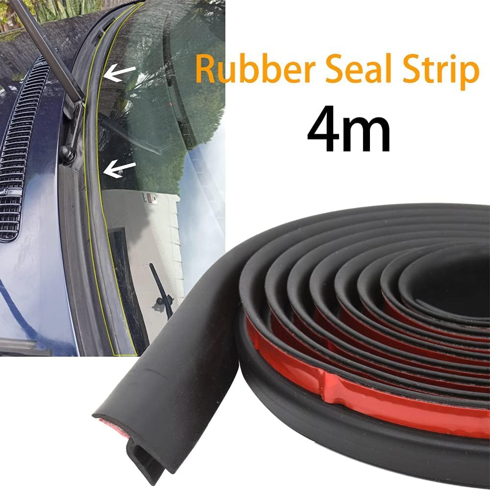AUTOXBERT 4M/13Ft Car Weather Stripping H Type Rubber Sealing Strip Trim Cover Automotive Front Windshield Sealing Strip Trim for Car Front Rear Windshield Sunroof Weatherstrip 4M H-Type