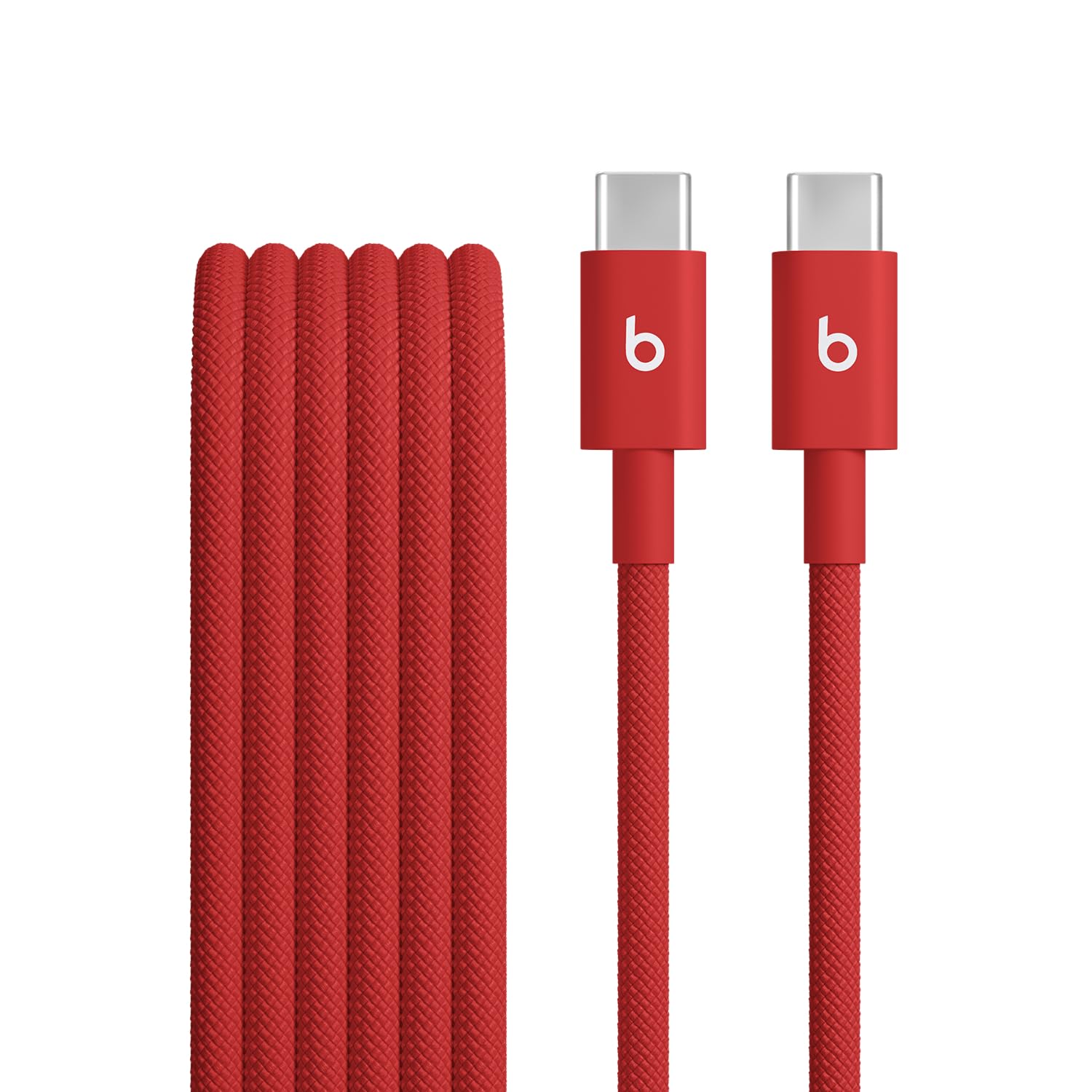 Beats USB-C to USB-C Braided Fabric Cable, Fast Charging, Durable and Tangle-Free, Compatible Charger for Apple and Android Devices (1.5m) - Fast Red Fast Red (1.5m)