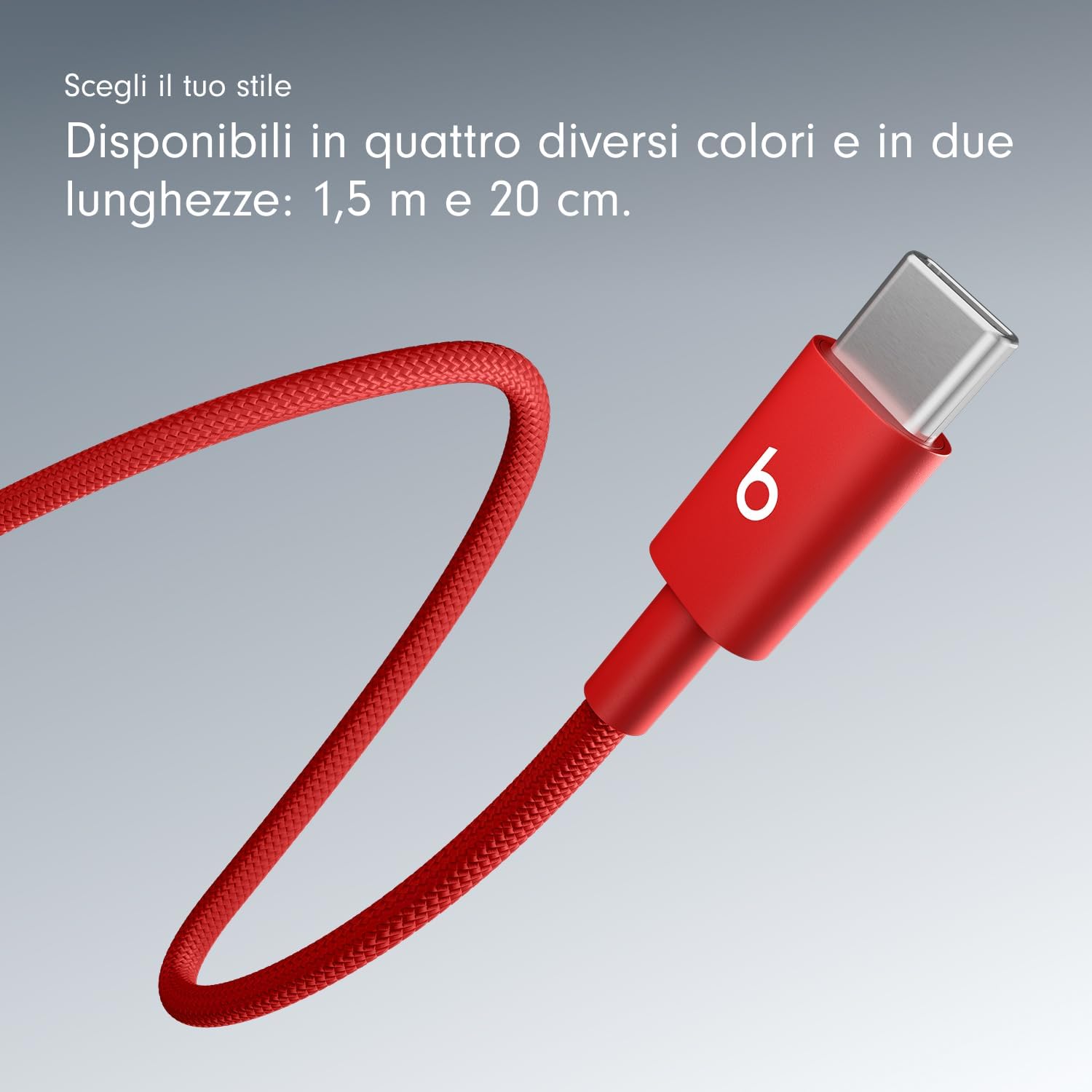 Beats USB-C to USB-C Braided Fabric Cable, Fast Charging, Durable and Tangle-Free, Compatible Charger for Apple and Android Devices (1.5m) - Fast Red Fast Red (1.5m)
