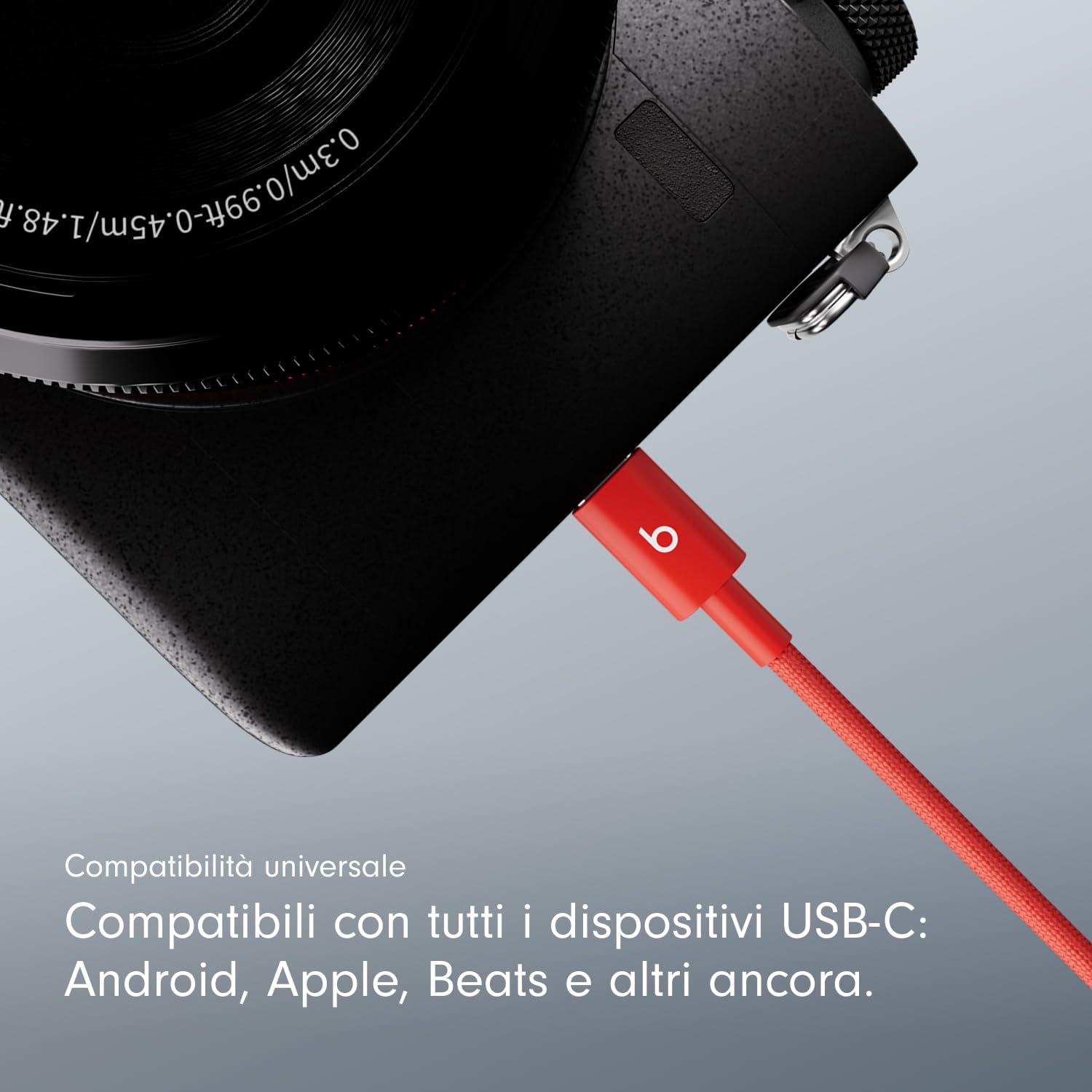 Beats USB-C to USB-C Braided Fabric Cable, Fast Charging, Durable and Tangle-Free, Compatible Charger for Apple and Android Devices (1.5m) - Fast Red Fast Red (1.5m)