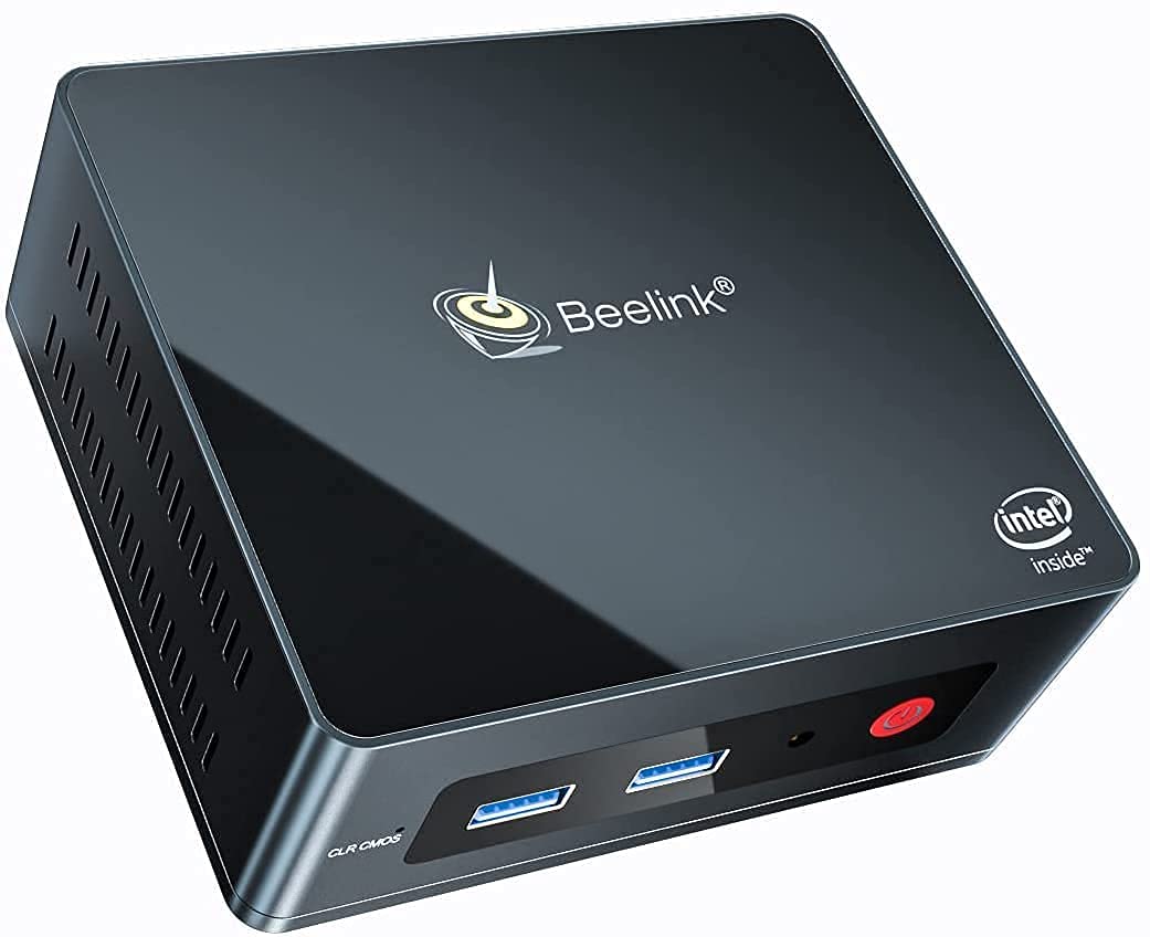 Beelink GK Mini - Mini PC with Windows 11 Pro, Quad Core J4125, 2x HDMI Ultra HD 4K, 8 GB DDR4 RAM, 128 GB M.2 SSD, 2.5" SATA3 slot for additional HDD/SSD, Wi-Fi 5 AC, Gigabit Ethernet (128 GB)