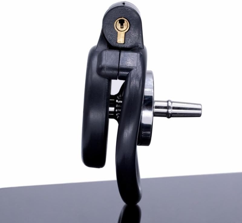 Black Flat Male Cage for Protection, ABS Plastic Flat Anti-Off Cage with 4 Size Rings and Accessories for Male Gifts-K+3.3 (Silver Tube) (Silver Tube)