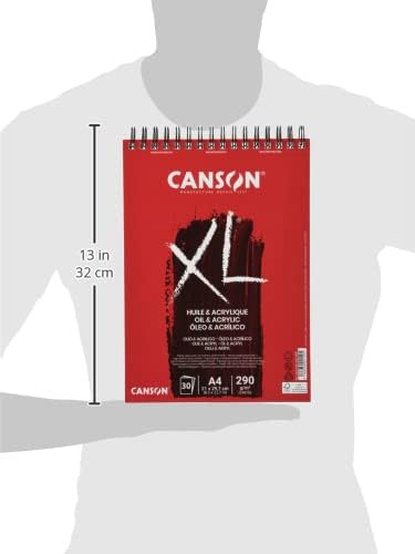 Canson XL Huile & Acrylique, Album for Oil and Acrylic Painting, A4, 30 Sheets, 290 g/m2 Unlined