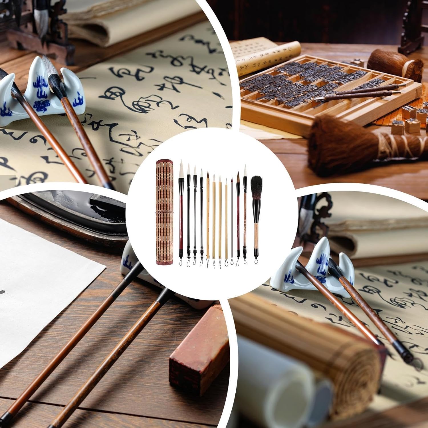 Chinese Calligraphy Brush Set, Professional Traditional Chinese Painting Brush | Drawing Art Brushes, Painting Writing Watercolor Brushes for Drawing, Sumi-e Brushes for Ink Painting, Quality Brush 1 unit (Pack of 1)