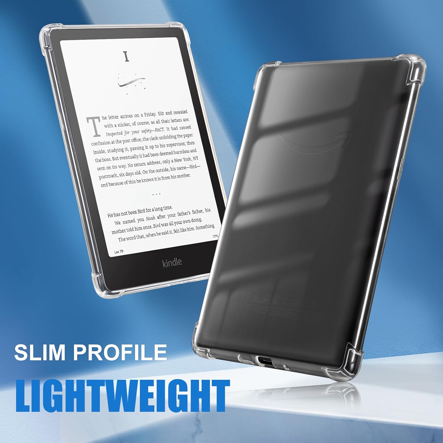 CoBak Clear Cover Case for 2024 12th Generation 7-inch Kindle Paperwhite and 7-inch Kindle Colorsoft Signature Edition (Model #SA569P) - Lightweight and Soft 7" e-Book Reader *Clear