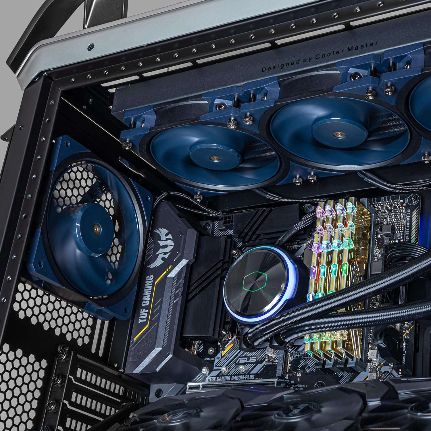 Cooler Master Mobius 120 OC Case Fan - Ring Blade Design (PWM), Vibration Dampers, Ball Bearings, Metal Motor Hub (Max. 88.1CFM, 4.75mmH2O, 39.3dBA) - Dark Blue & Black 120mm Black