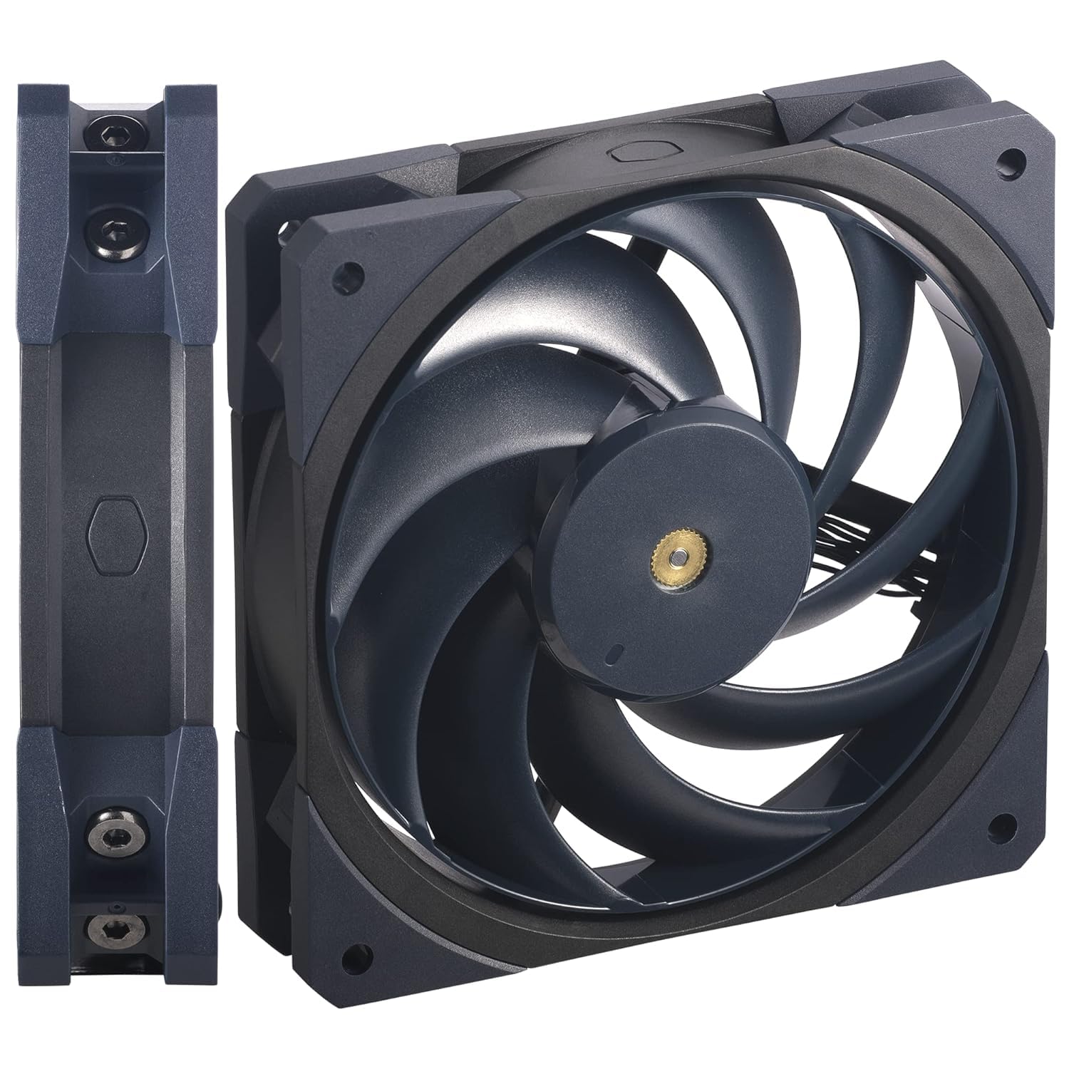 Cooler Master Mobius 120 OC Case Fan - Ring Blade Design (PWM), Vibration Dampers, Ball Bearings, Metal Motor Hub (Max. 88.1CFM, 4.75mmH2O, 39.3dBA) - Dark Blue & Black 120mm Black