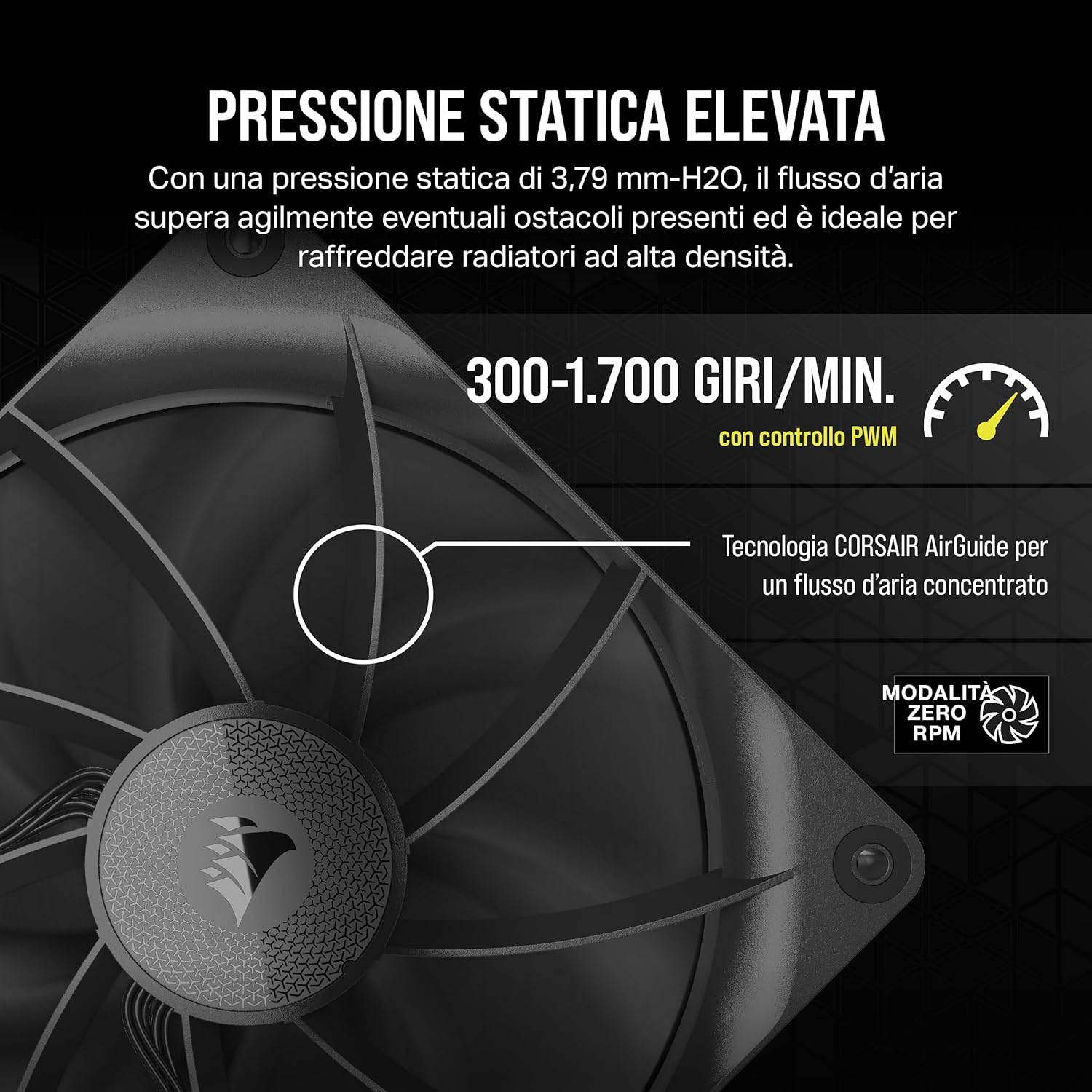 CORSAIR iCUE LINK RX140 140mm PWM Fan - Magnetic Dome Bearing - Single Fan - Black Non-RGB 1 x 140mm Black