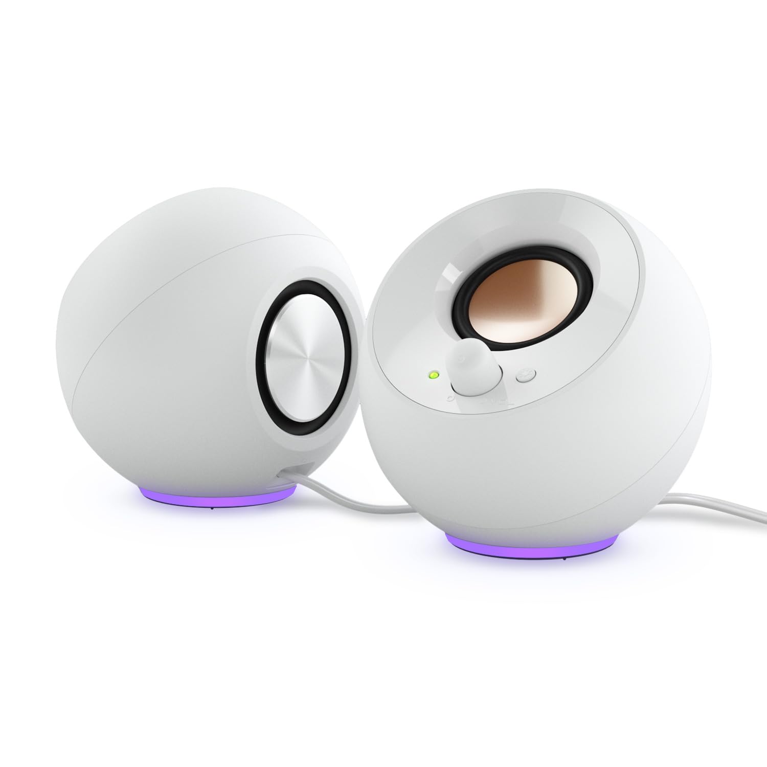 Creative Pebble SE Minimalist 2.0 USB-C Powered PC Speakers with RGB Lighting, 3.5 mm AUX-in, Up to 4.4W RMS Power for Computers and Laptops (White)