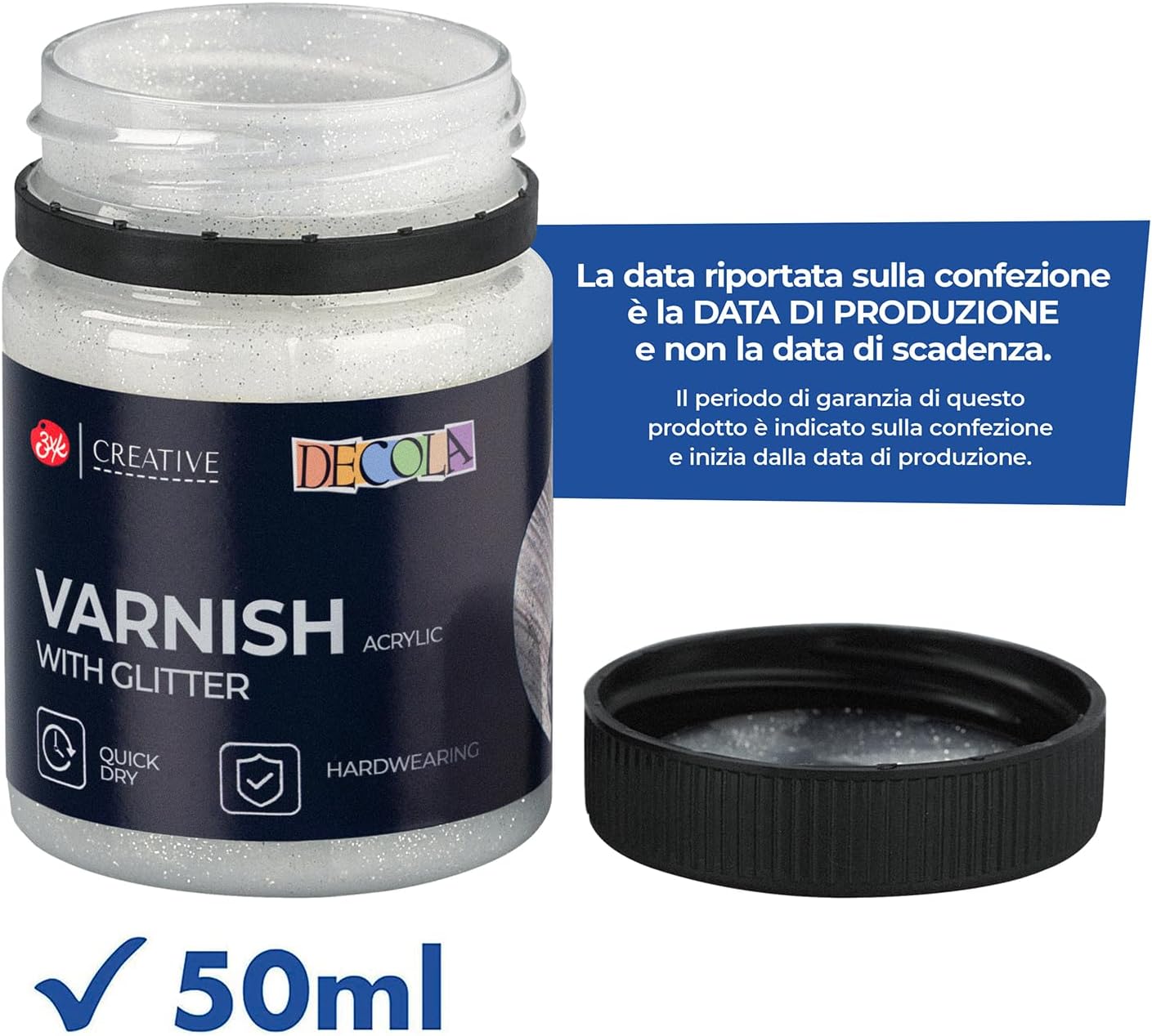 Decola - Acrylic paint with glitter effect - 50 ml for acrylic paints - Protects works of art from UV rays, dust and yellowing - By Nevskaya Palitra