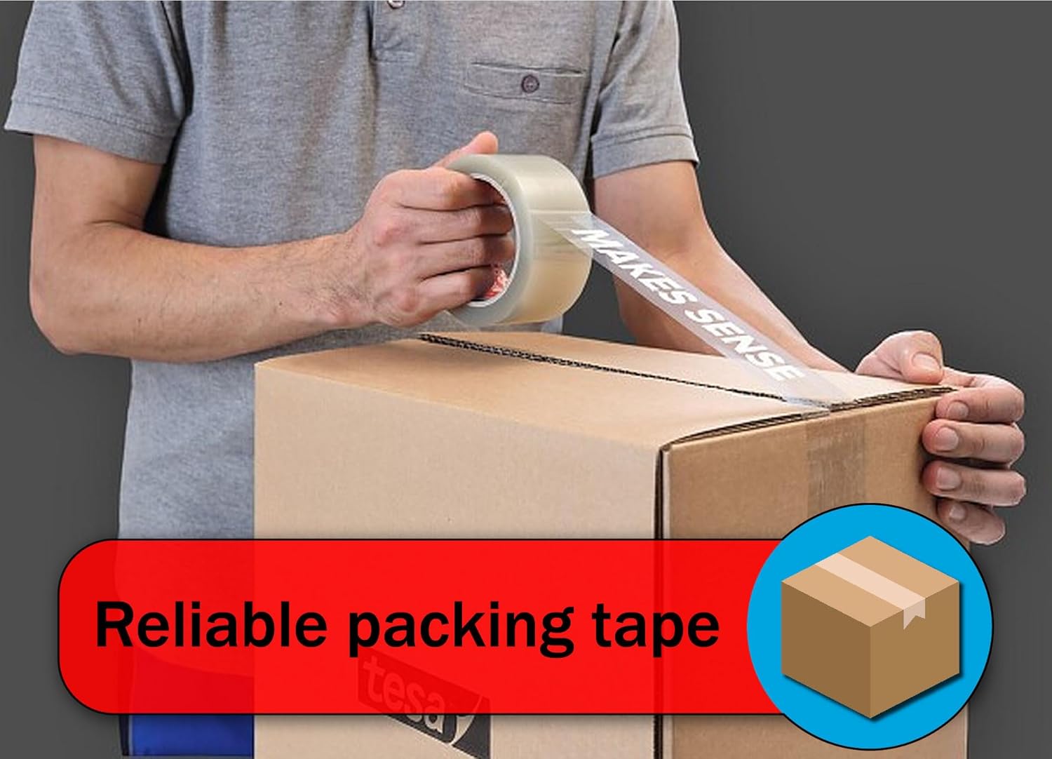 Dpm tapes - Tesa 60418 Sustainable Packaging Tape, Extra Long, 85% Recycled PET, Solvent Free, Parcels, Removals, Shipments, Guaranteed Sealing <25 kg - Transparent - 132 m x 50 mm