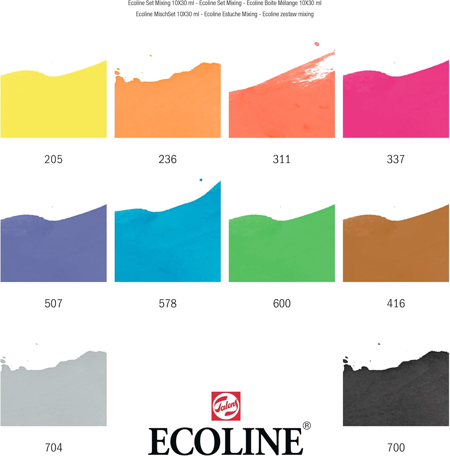 Ecoline Liquid Watercolor Mixing Set 10 x 30ml (11259902) 30ml (Pack of 10) Multi-Colour