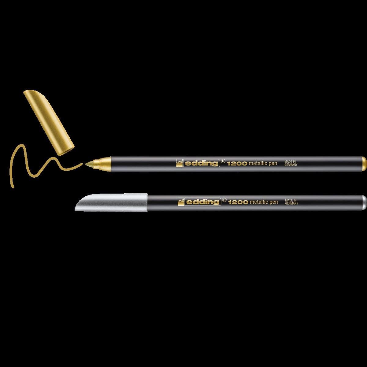 Edding markers, colour: silver and gold, 2 pieces