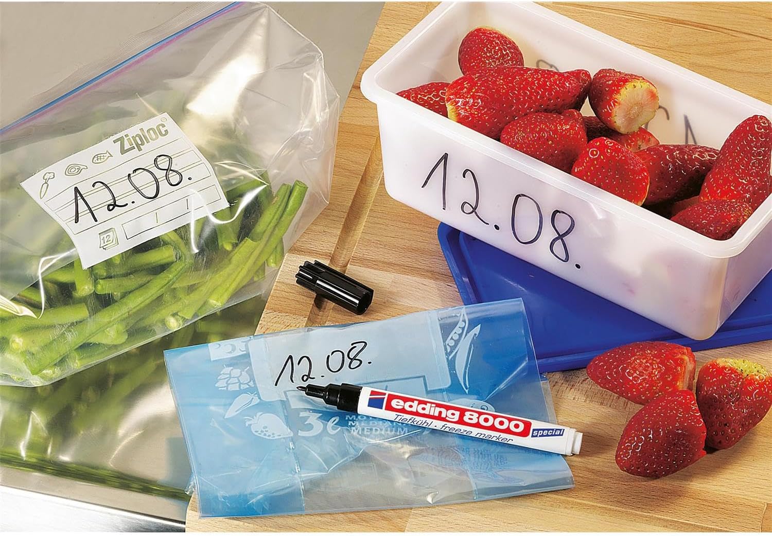 EDDING Set of 3 special frozen markers 8000, 1 mm, colour: Black