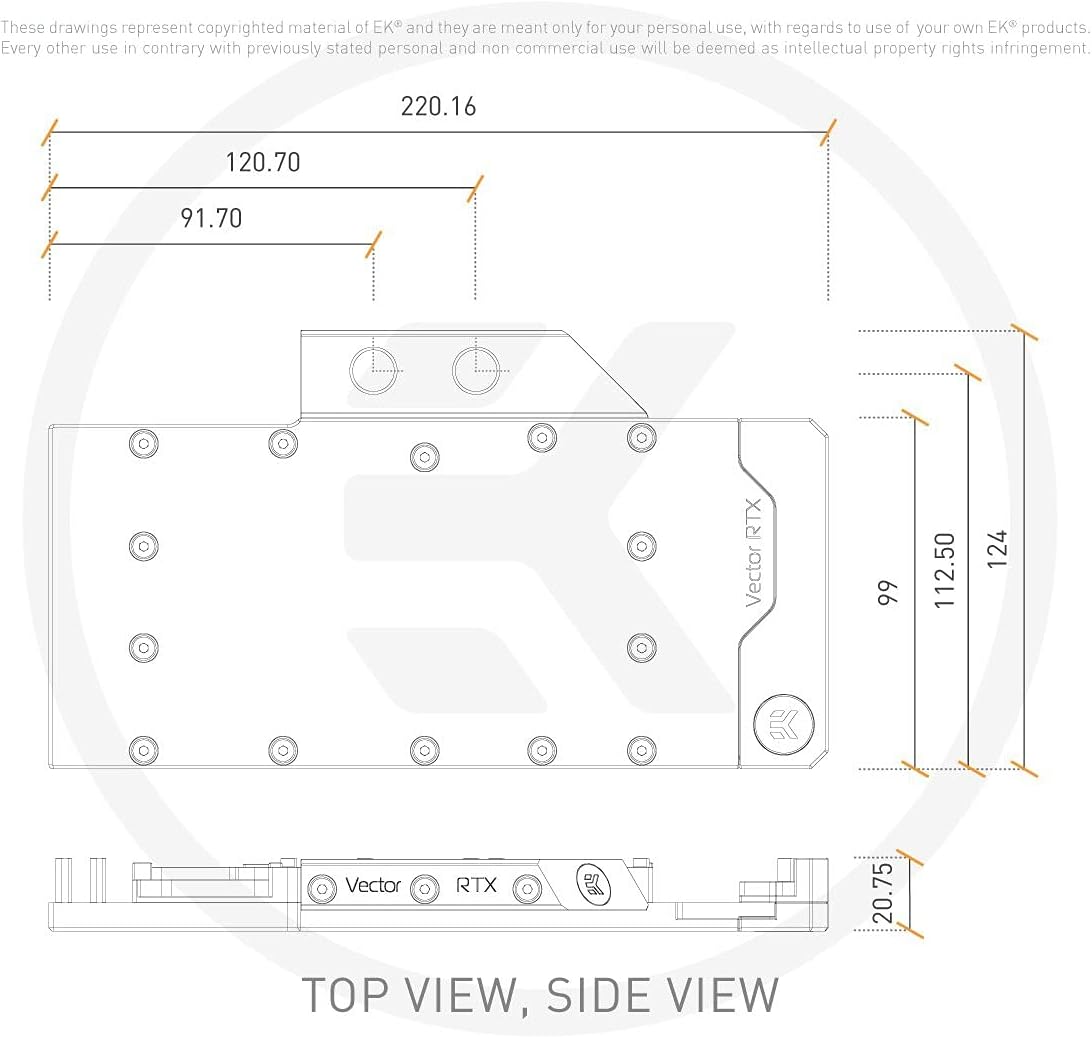 EKWB EK-Quantum Vector RE RTX 3080/3090 GPU Water Block, Revision 2, Digital-RGB, Nickel/Acetal