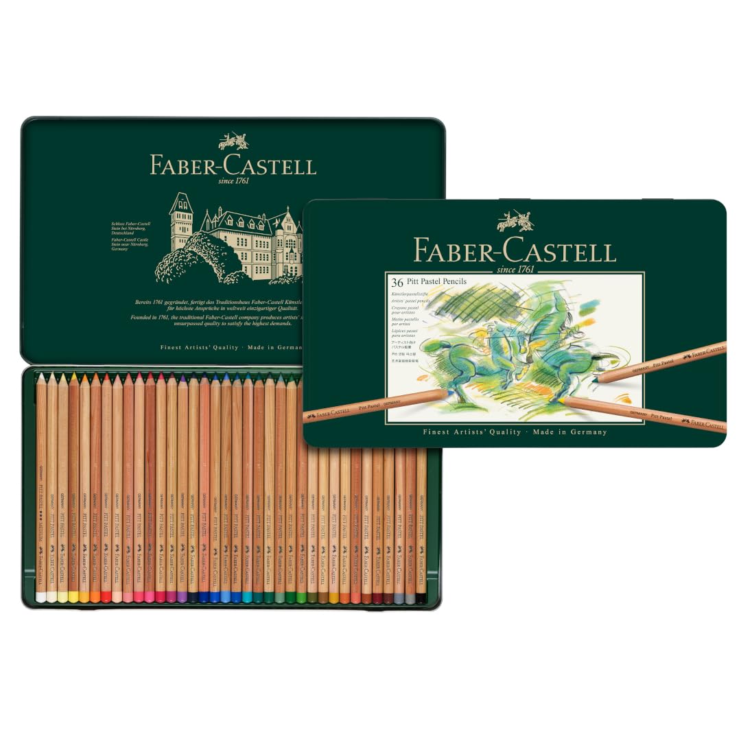 Faber-Castell 112136 Pitt Pastel Artist Pencils, Metal Case of 36 36 Units (Pack of 1) Single