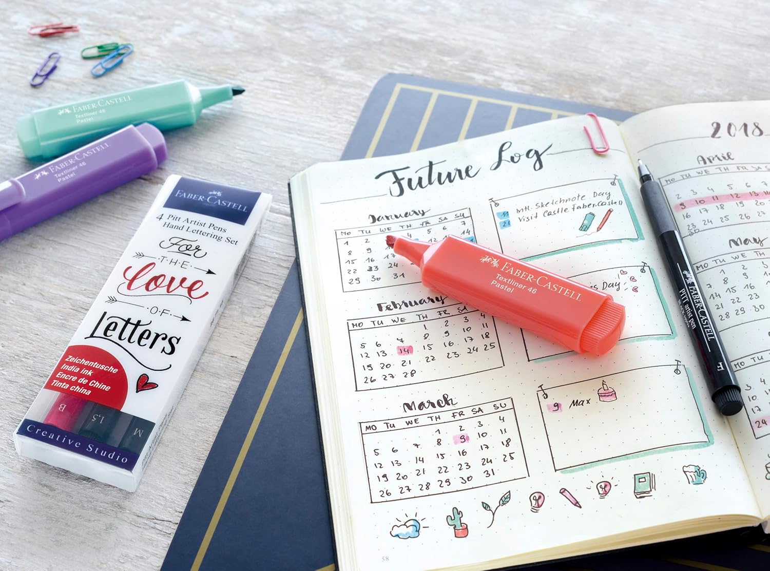 Faber-Castell 267118 Marker, Black and Grey, 8 1 Black and Gray