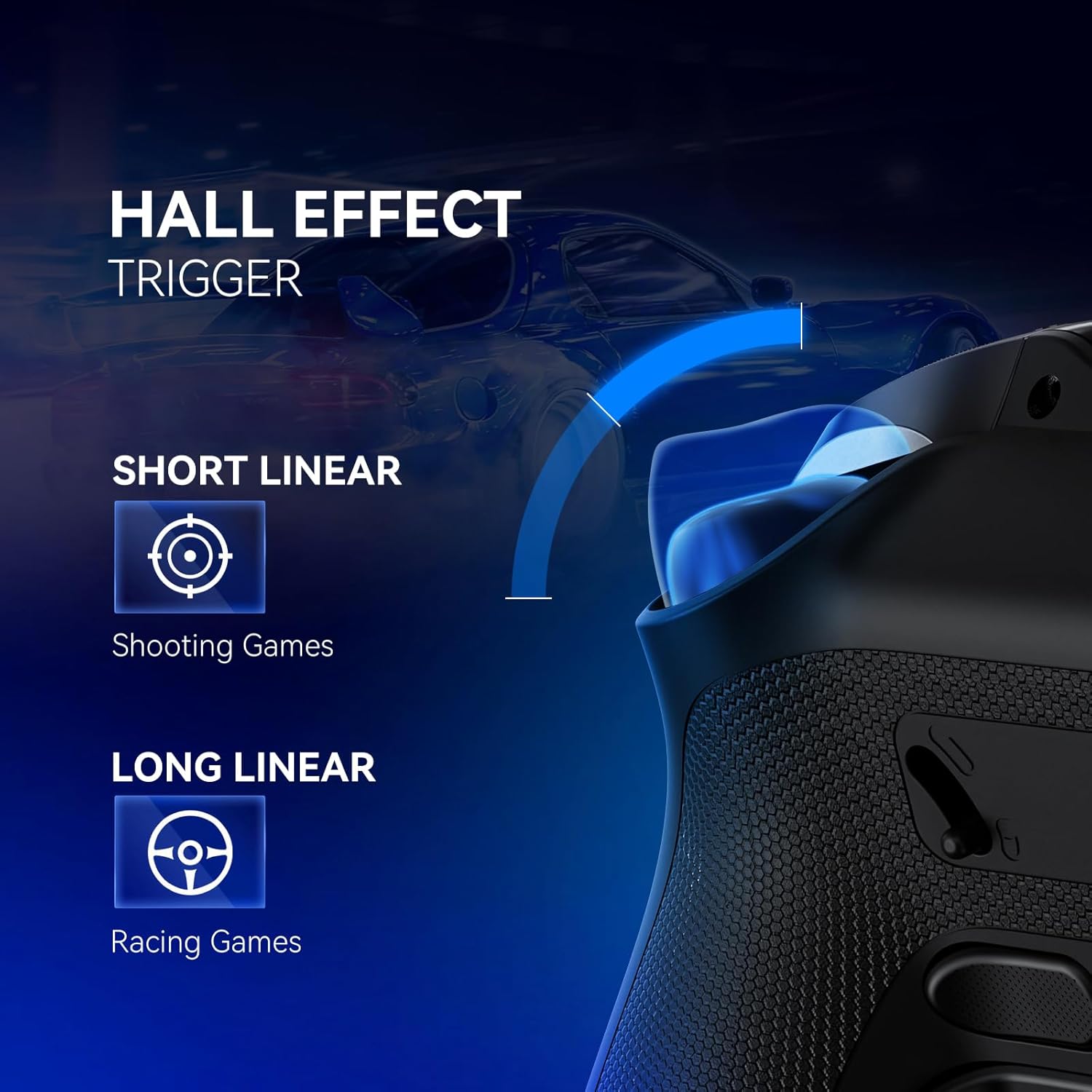 FIEHDUW NO DRIFT ManbaOne Interactive Screen Gaming Controller for PC/Switch/iOS/Android/Steam Deck, 1800mAh Hall Effect Controller with LED, Mapping Buttons, Charging Dock (Black) Black