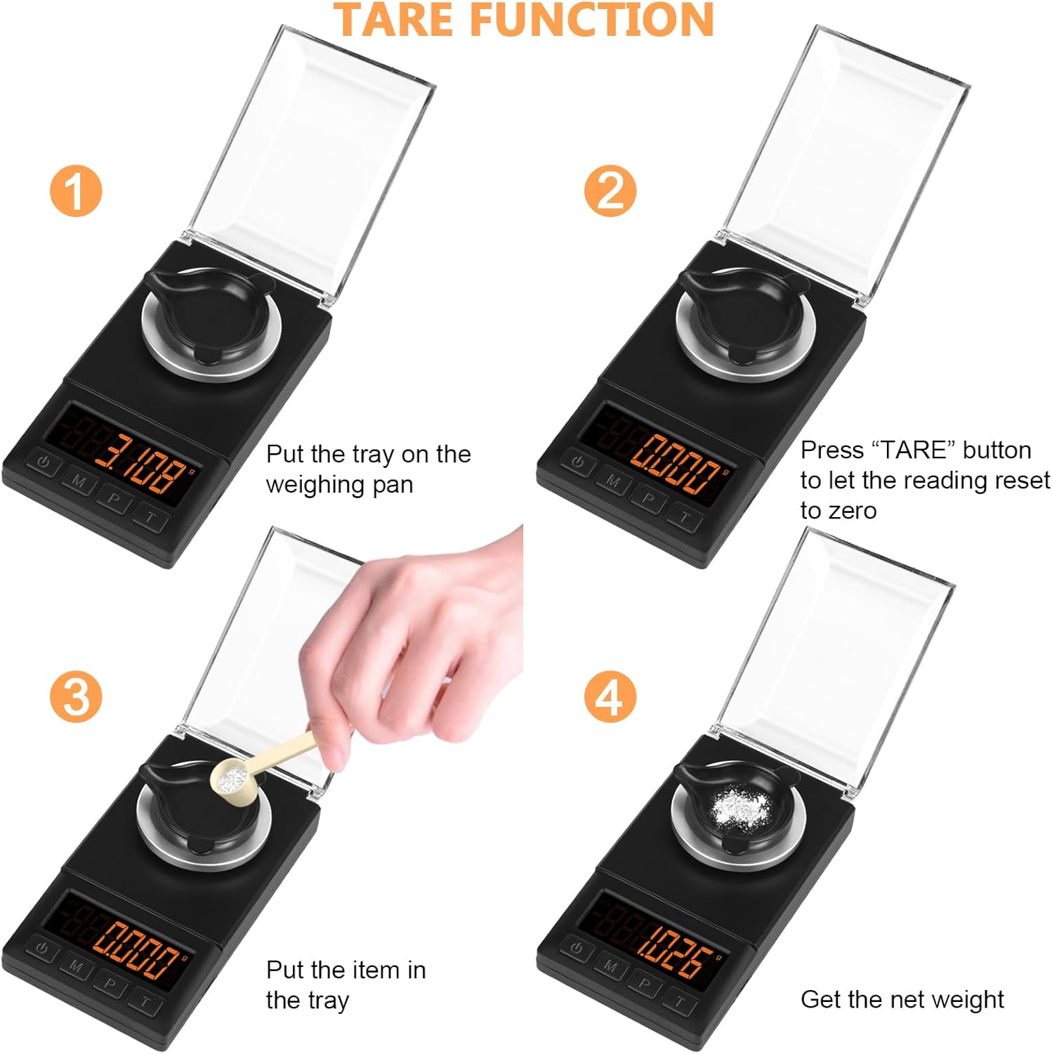 Fuzion Milligram Scale 50g x 0.001g, Mg Scale with 9-in-1 Design - Micro Scale, Powder Scale for Reloading with Portable Case, Microgram Scale USB/Battery Powered PL50 PRO Black