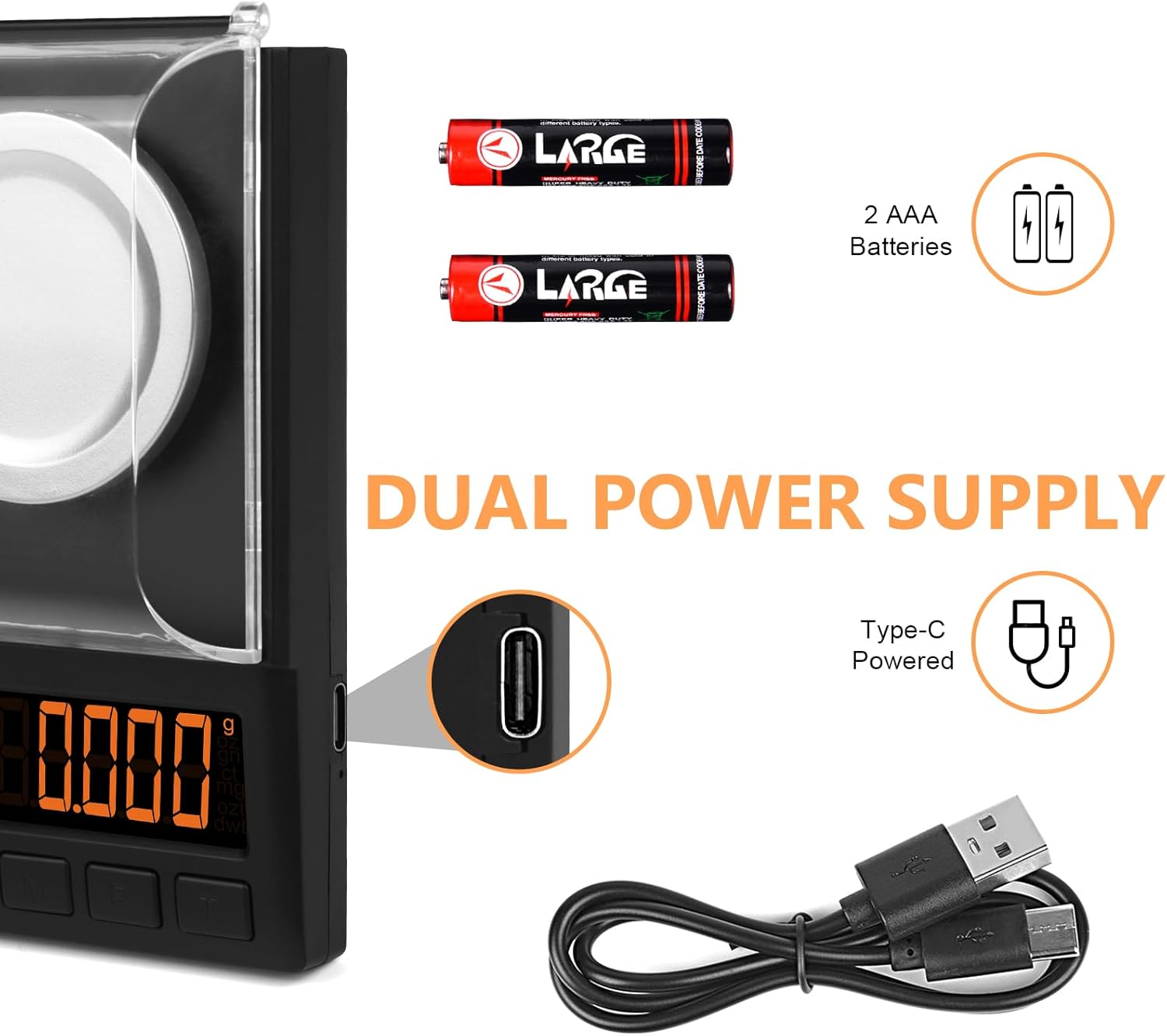 Fuzion Milligram Scale 50g x 0.001g, Mg Scale with 9-in-1 Design - Micro Scale, Powder Scale for Reloading with Portable Case, Microgram Scale USB/Battery Powered PL50 PRO Black