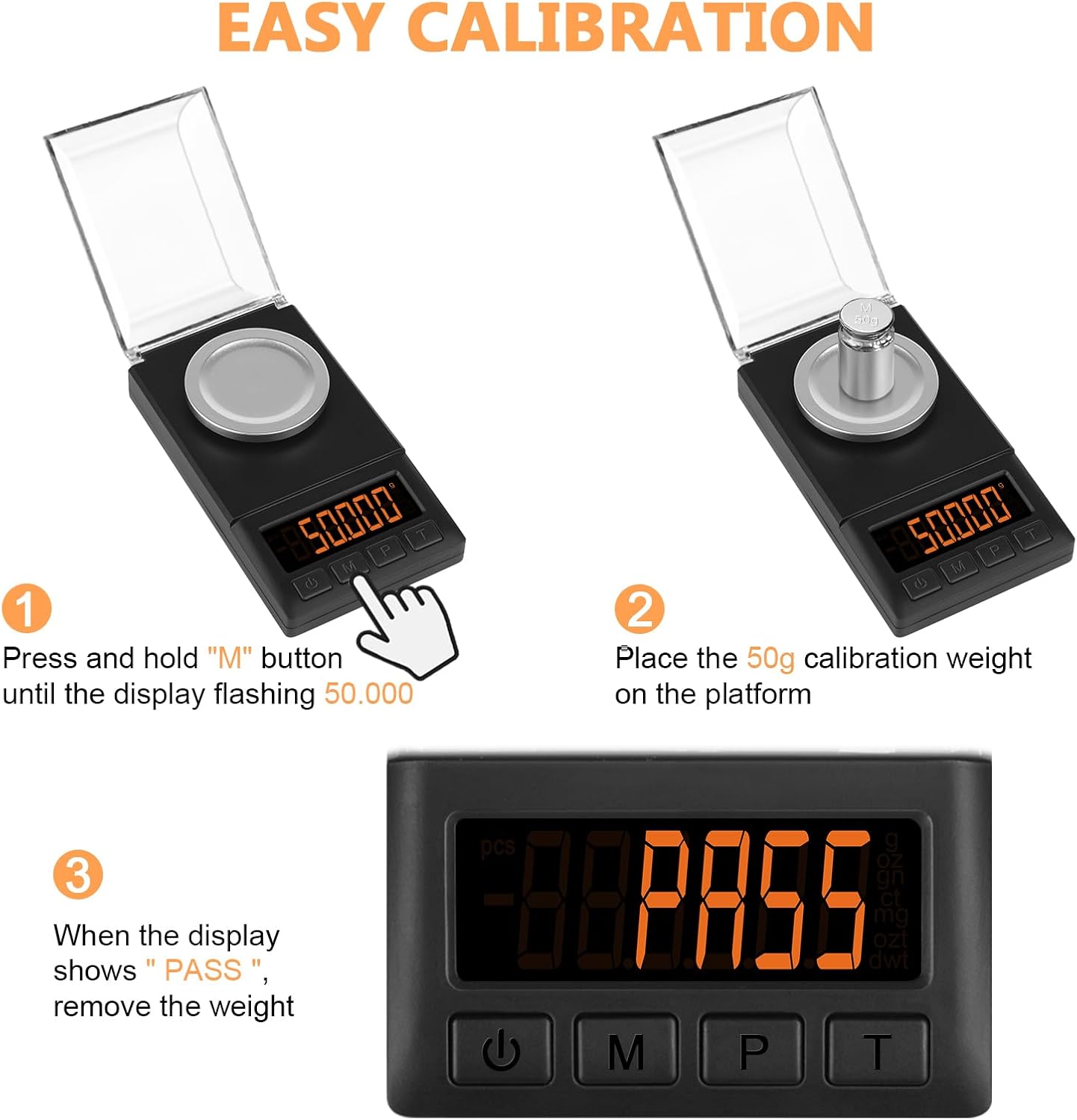 Fuzion Milligram Scale 50g x 0.001g, Mg Scale with 9-in-1 Design - Micro Scale, Powder Scale for Reloading with Portable Case, Microgram Scale USB/Battery Powered PL50 PRO Black