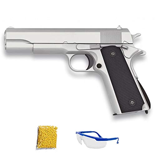 GOLDEN EAGLE 1911 Silver GE3003.- 6 mm caliber Airsoft pistol (compressed air weapon with plastic or PVC pellets). System: spring. (Power: 0.43 joules)