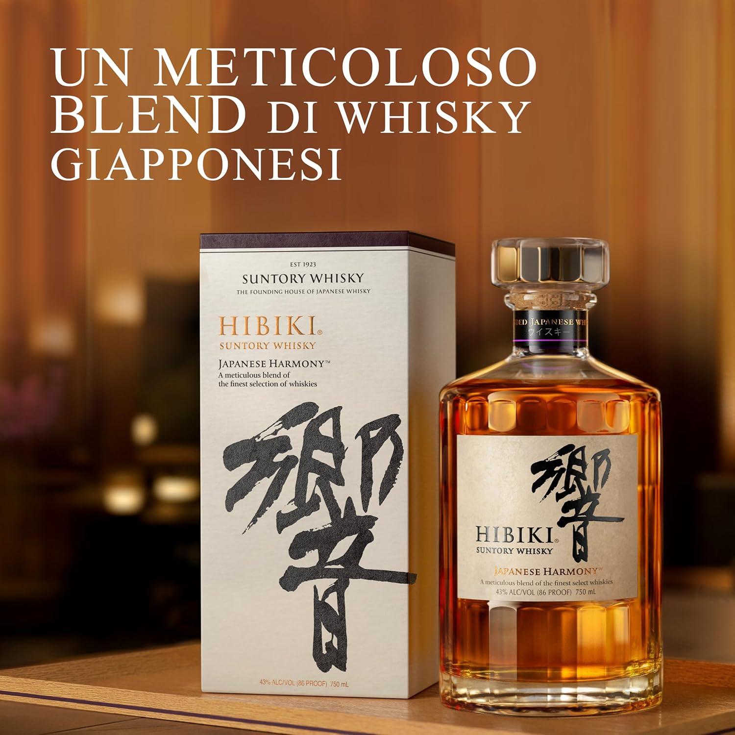 Hibiki, Suntory Whiskey Japanese Harmony, from a Refined Combination of the Finest Selected Whiskies, 43rd Vol. - 700ml bottle
