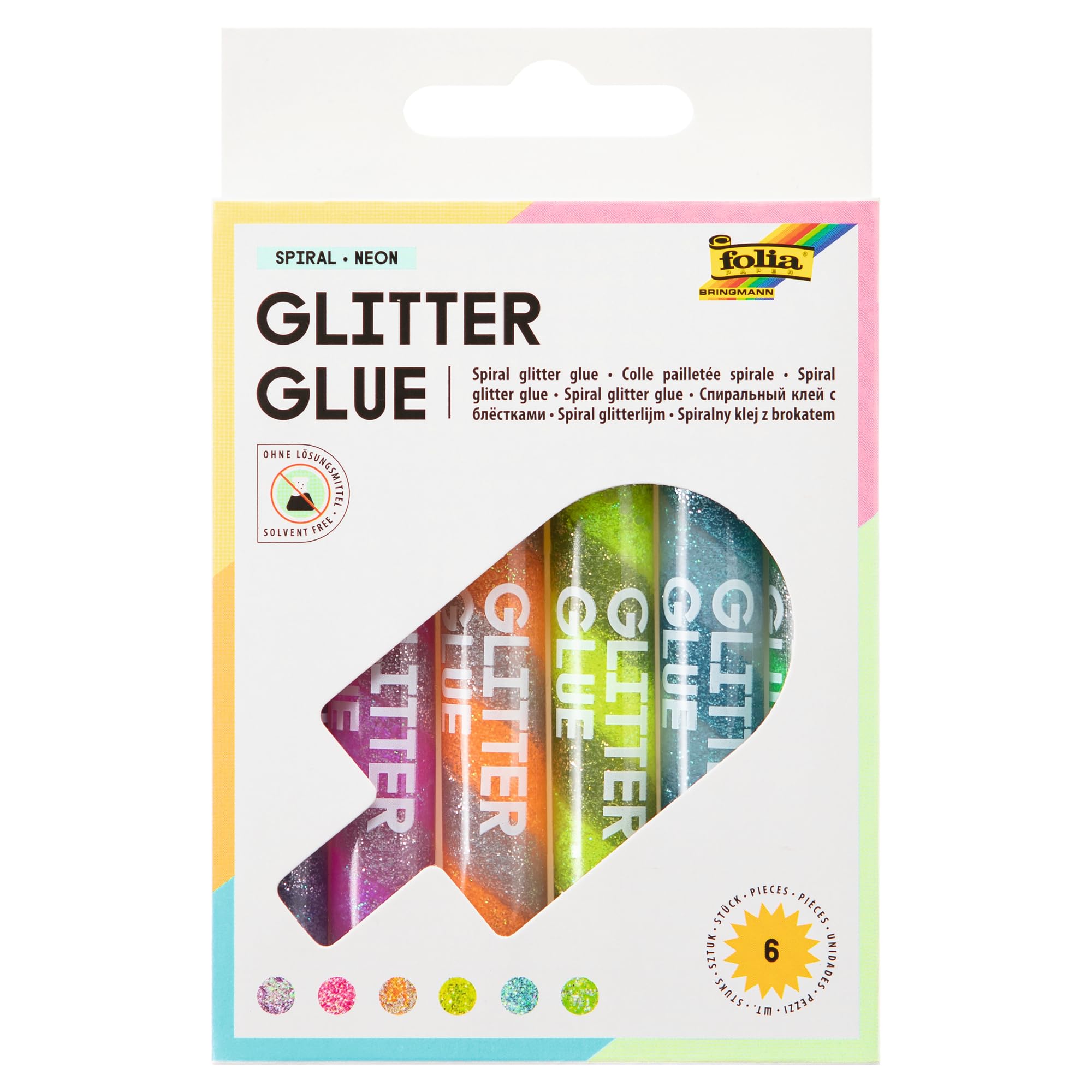 IDENA Folia 576 - Neon Spiral Glitter Glue